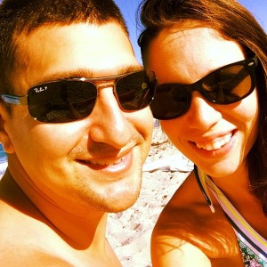 thismomhere enjoying the beach with husband